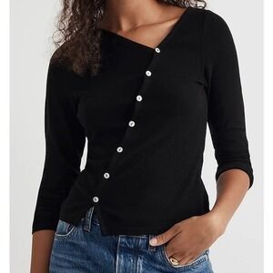 Madewell Asymmetrical Button-Front Cardigan Size M